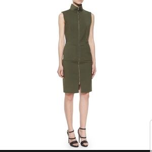 L'AGENCE | Green Mock Neck Zipper Dress in Sz.6